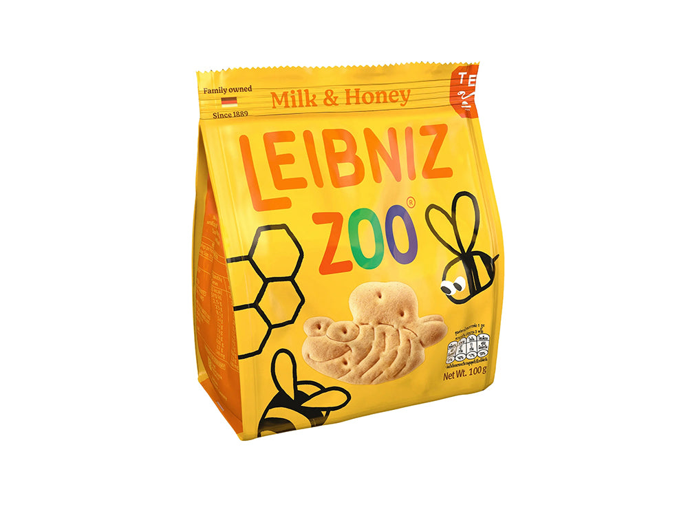 Leibniz Zoo Milk & Honey Biscuits 100 g