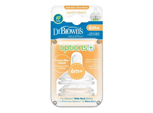 Dr Brown's Options & Nipples 6 Months+ 2 pieces