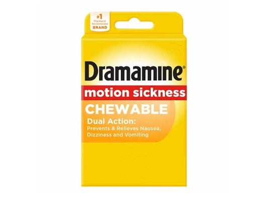 Dramamine Motion Sickness Dual Action Orange Chewable Tablets 50Mg 4 pieces