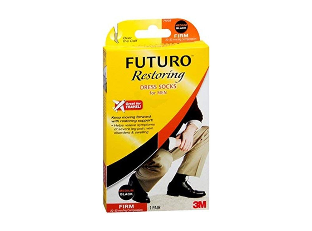Futuro Dress Socks Pair For Men Black Med