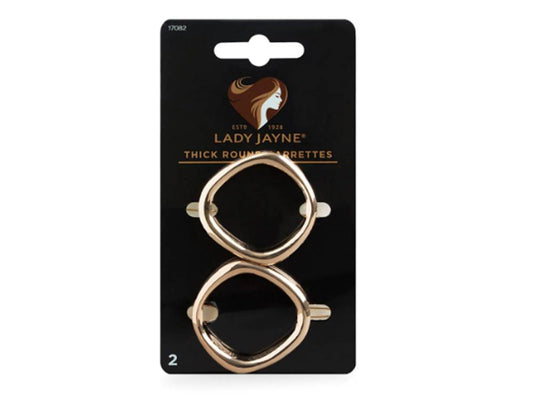 Lady Jayne Pro Gold Thick Round Barrettes 2 pieces