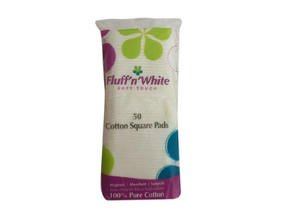 Fluff'n White Cotton Square 50 piece
