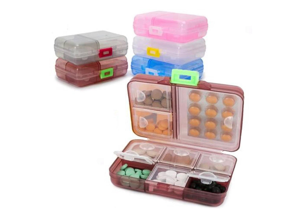 Pill Box 9 Grid Silver