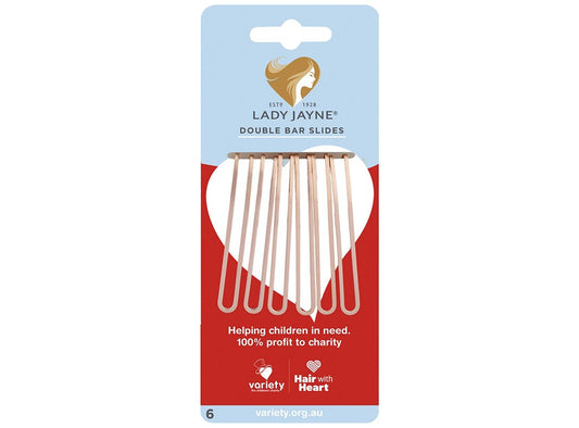 Lady Jayne Metallic Double Bar Slides 6 pieces