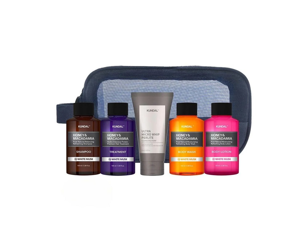 Kundal Hair Travel Kit White Musk 5 pieces