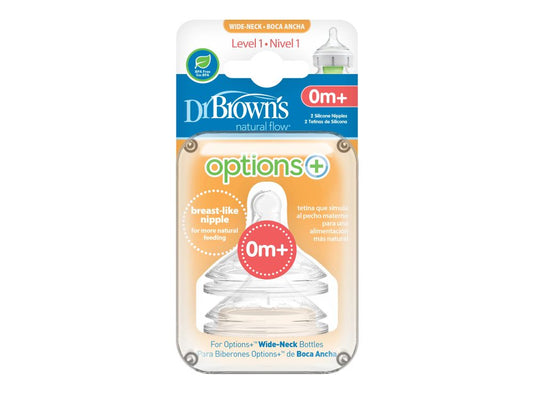 Dr Brown's Options & Nipples O Months+ 2 pieces