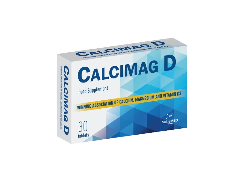 Calcimag D (Calcium 500Mg, Magnesium 250Mg,Vit.D3 1000Iu) 30 tablets