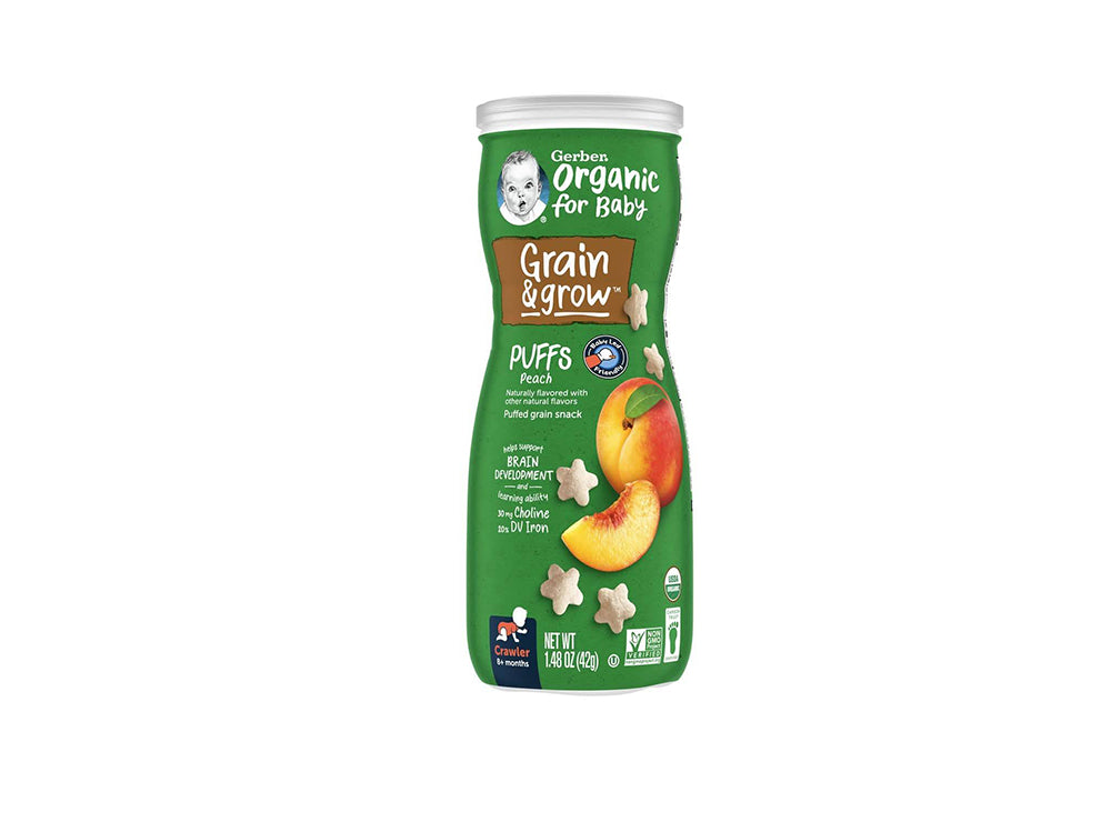 Gerber Organic Grain&Grow Peach Puffs  8+Month 42 g