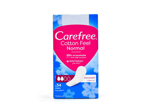 Carefree Cotton Feel Normal Unscented 34 pieces