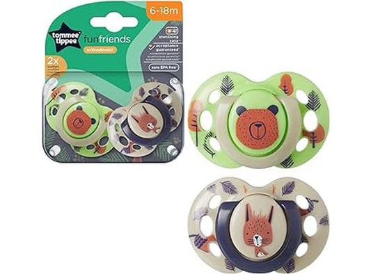 Tommee Tippee Fun Friends Ortho Soothers 6 to18 Months 1 piece