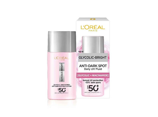 L'Oreal Glycolic Bright Sunscreen Fluid Anti Dark Spot Spf50  50 ml
