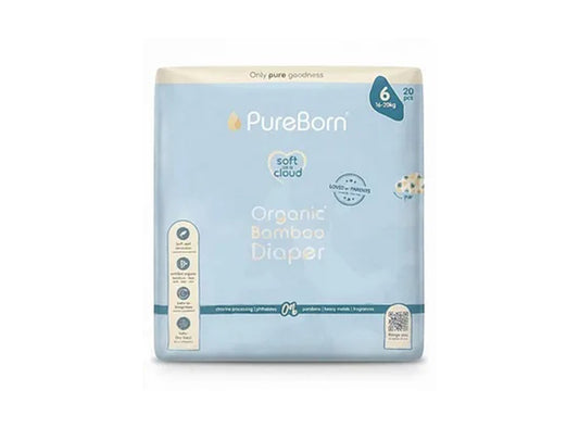 Pureborn Organic Diapers Size 6, 16 To 20 Kg 20 pieces