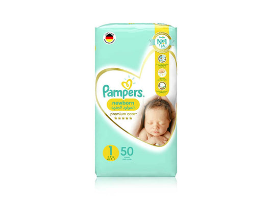 Pampers Premium 1 (2-5Kg) New Born 50 pieces