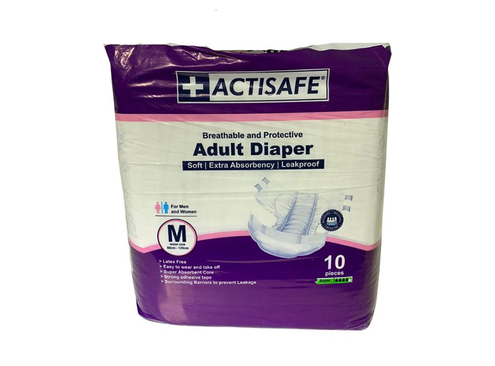 Actisafe Adult Diaper Slip Medium (10 Pcs) 80 to 120 cm