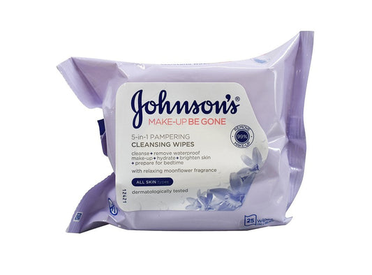 Johnson Make Up Cleansing Wipes All Skin Types Purple 25 pieces