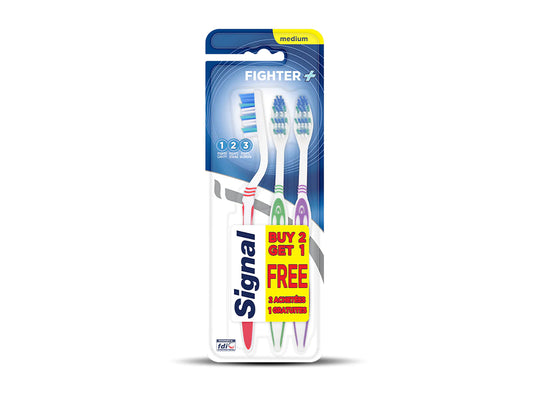 Signal Tooth Brush Fighter Medium 2+1 Free 3 pieces