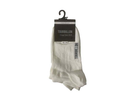 Tourbillon Joe Teen Socks Cotton Lycra White Size 36 To 39
